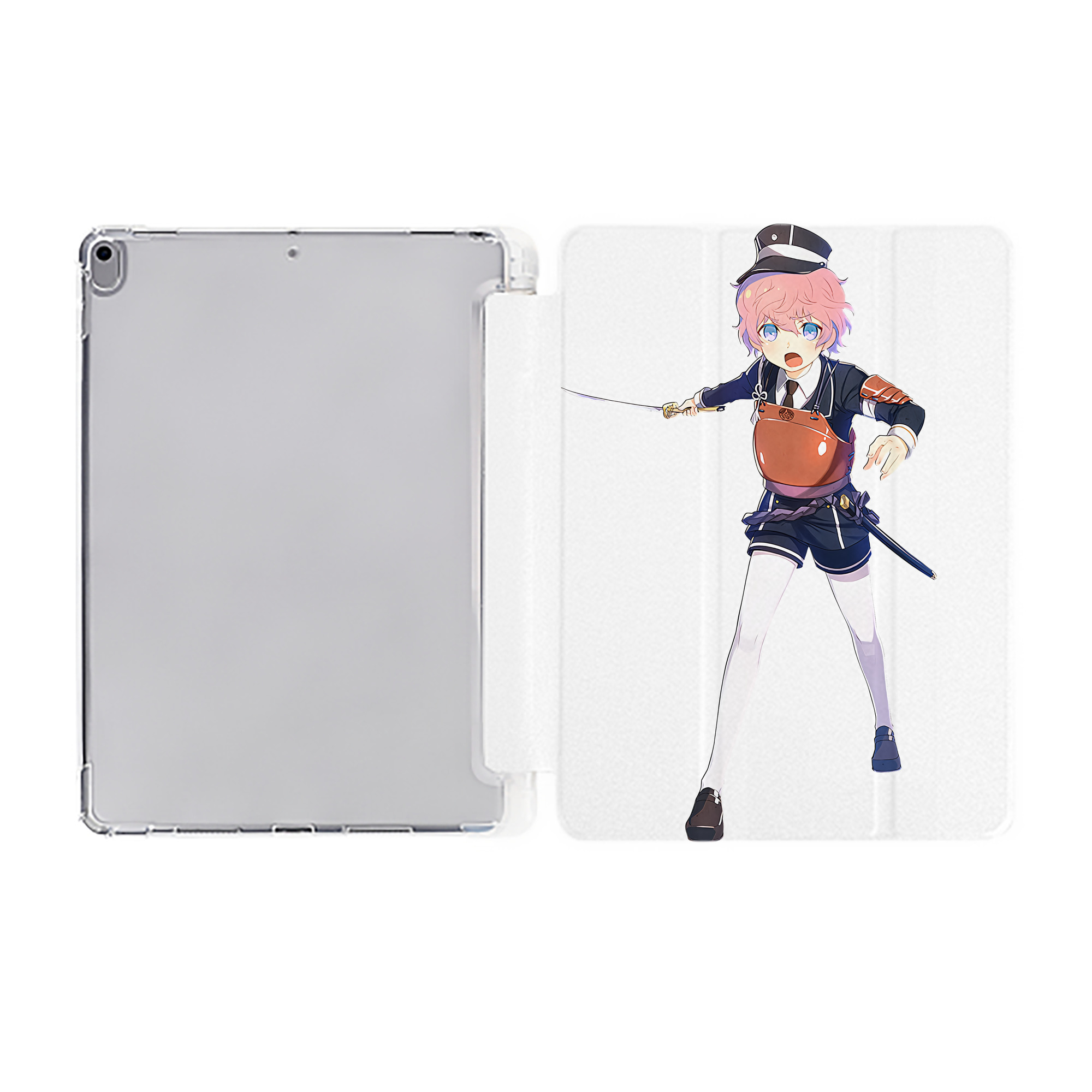 （画像用） 刀剣乱舞 Touken Ranbu IPad ケース ペン収納付き 三つ折りスタンド PUレザー×シリコン 対応機種9.5/10.5/10.9インチ